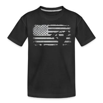 Saxophones American Flag - Kids' Premium Organic T-Shirt - black - Front