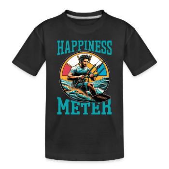 Kitesurf Happiness Meter Sports nautiques Surf - T-shirt bio Premium Enfant - noir - Devant