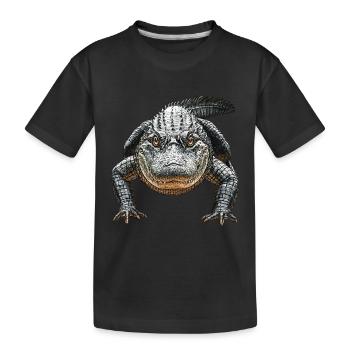 Alligator - Kinder Premium Bio T-Shirt - Schwarz - Vorne