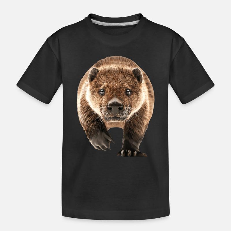 Biber - Kinder Premium Bio T-Shirt - Schwarz