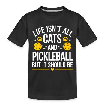 Pickleball Spruch Katze Lustig Pickleball Geschenk - Kinder Premium Bio T-Shirt - Schwarz - Vorne