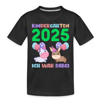 Kindergarten 2025 Kinder Geschenk Kita 2025 Deko - Kinder Premium Bio T-Shirt - Schwarz - Vorne