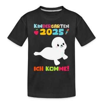 Kindergarten 2025 Kids Gift Kita 2025 Decoration - Kids' Premium Organic T-Shirt - black - Front