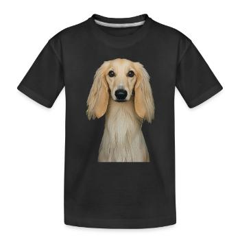 Afghanischer Windhund - Kinder Premium Bio T-Shirt - Schwarz - Vorne