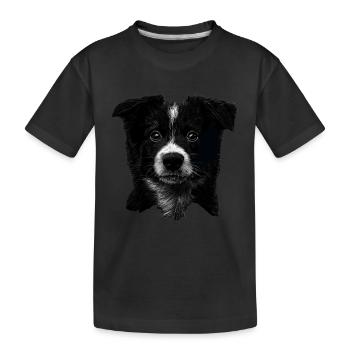 Border Collie - Kinder Premium Bio T-Shirt - Schwarz - Vorne