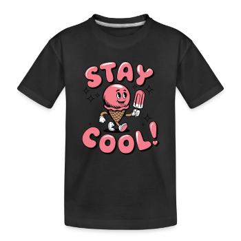 Restez cool Mascotte - T-shirt bio Premium Enfant - noir - Devant