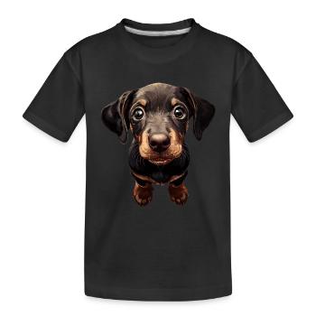Dobermann - Kinder Premium Bio T-Shirt - Schwarz - Vorne