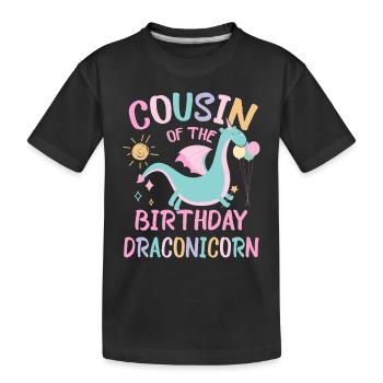 cousin de la fille d’anniversaire Dracon Family Party - T-shirt bio Premium Enfant - noir - Devant