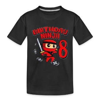 Birthday Ninja 8 Year Old Birthday Party Gift - Kinder Premium Bio T-Shirt - Schwarz - Vorne