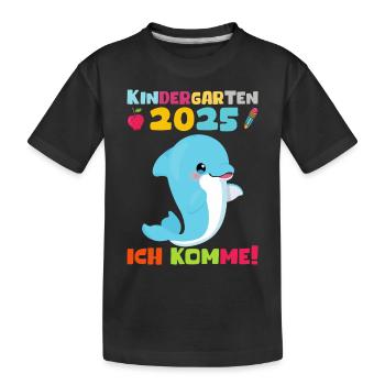 Kindergarten 2025 Kids Gift Kita 2025 Decoration - Kids' Premium Organic T-Shirt - black - Front