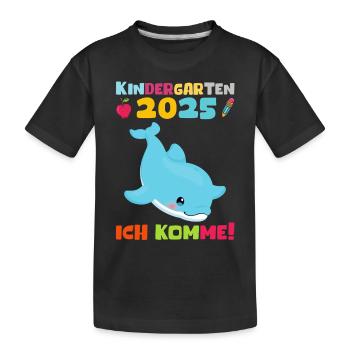 Kindergarten 2025 Kids Gift Kita 2025 Decoration - Kids' Premium Organic T-Shirt - black - Front