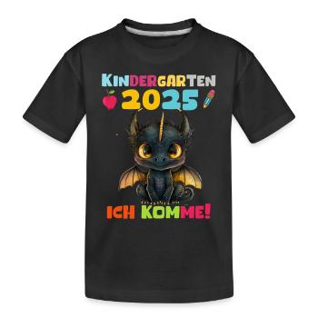 Kindergarten 2025 Kids Gift Kita 2025 Decoration - Kids' Premium Organic T-Shirt - black - Front