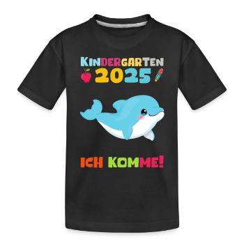 Kindergarten 2025 Kids Gift Kita 2025 Decoration - Kids' Premium Organic T-Shirt - black - Front