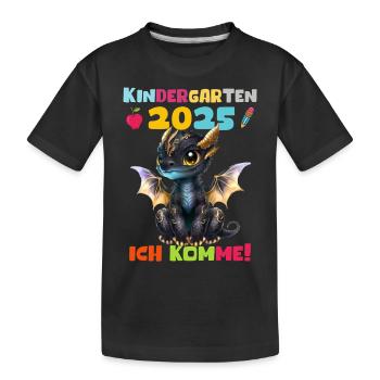 Kindergarten 2025 Kids Gift Kita 2025 Decoration - Kids' Premium Organic T-Shirt - black - Front