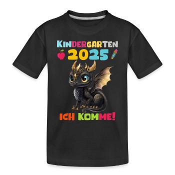 Kindergarten 2025 Kids Gift Kita 2025 Decoration - Kids' Premium Organic T-Shirt - black - Front