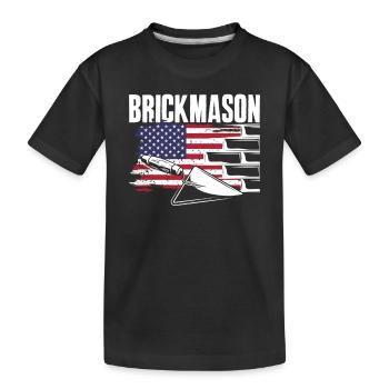 Maçon Briqueteur-maçon American Pride - T-shirt bio Premium Enfant - noir - Devant