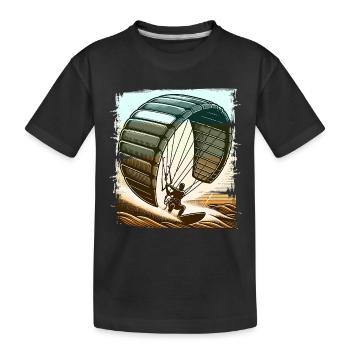 Kitesurf Kitesurfer Kiteboard - Kinder Premium Bio T-Shirt - Schwarz - Vorne