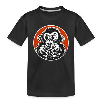 Hidden Monkey: Funny Gorilla Cartoon - Kids' Premium Organic T-Shirt - black - Front