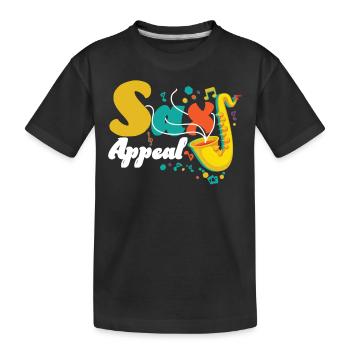 Saxophones Pun Sax Appeal - Kids' Premium Organic T-Shirt - black - Front