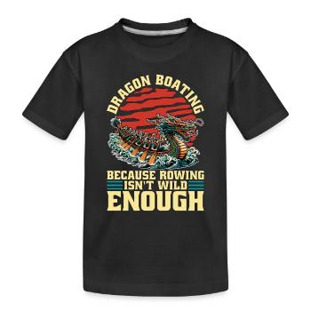 Le bateau-dragon parce que l’aviron aime les courses de bateaux - T-shirt bio Premium Enfant - noir - Devant