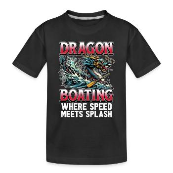 Bateau Dragon : là où la vitesse rencontre les sports nautiques - T-shirt bio Premium Enfant - noir - Devant