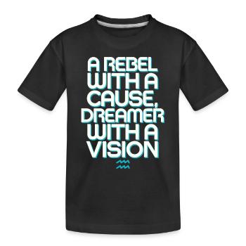 Wassermann Sternzeichen Rebell Mit Vision - Kinder Premium Bio T-Shirt - Schwarz - Vorne