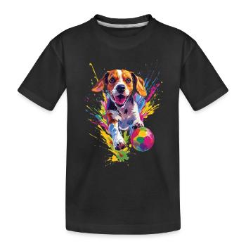 Beagle - Kinder Premium Bio T-Shirt - Schwarz - Vorne