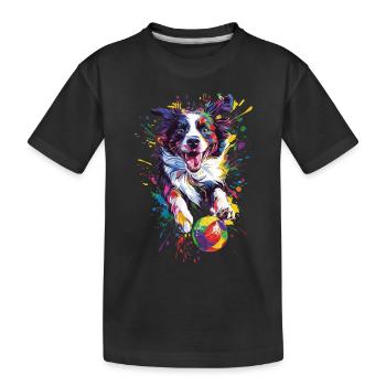 Border Collie - Kinder Premium Bio T-Shirt - Schwarz - Vorne