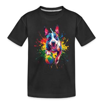 Bullterrier - Kinder Premium Bio T-Shirt - Schwarz - Vorne