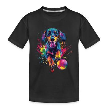 Dackel - Kinder Premium Bio T-Shirt - Schwarz - Vorne