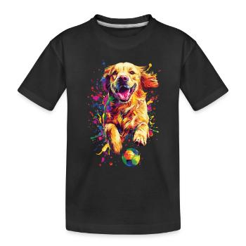 Golden Retriever - Kinder Premium Bio T-Shirt - Schwarz - Vorne