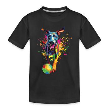 Windhund - Kinder Premium Bio T-Shirt - Schwarz - Vorne