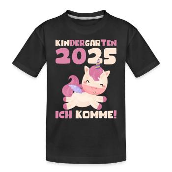 Kindergarten 2025 Girl Gift Kita 2025 Decoration - Kids' Premium Organic T-Shirt - black - Front