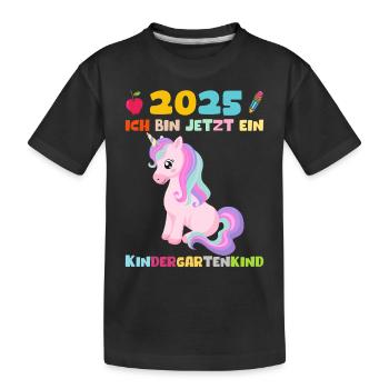 Kindergarten 2025 Girl Gift Kita 2025 Decoration - Kids' Premium Organic T-Shirt - black - Front