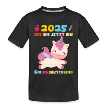 Kindergarten 2025 Girl Gift Kita 2025 Decoration - Kids' Premium Organic T-Shirt - black - Front
