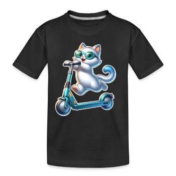 E-Scooter E-Scooter Cat Scooter - Kids' Premium Organic T-Shirt - black - Front
