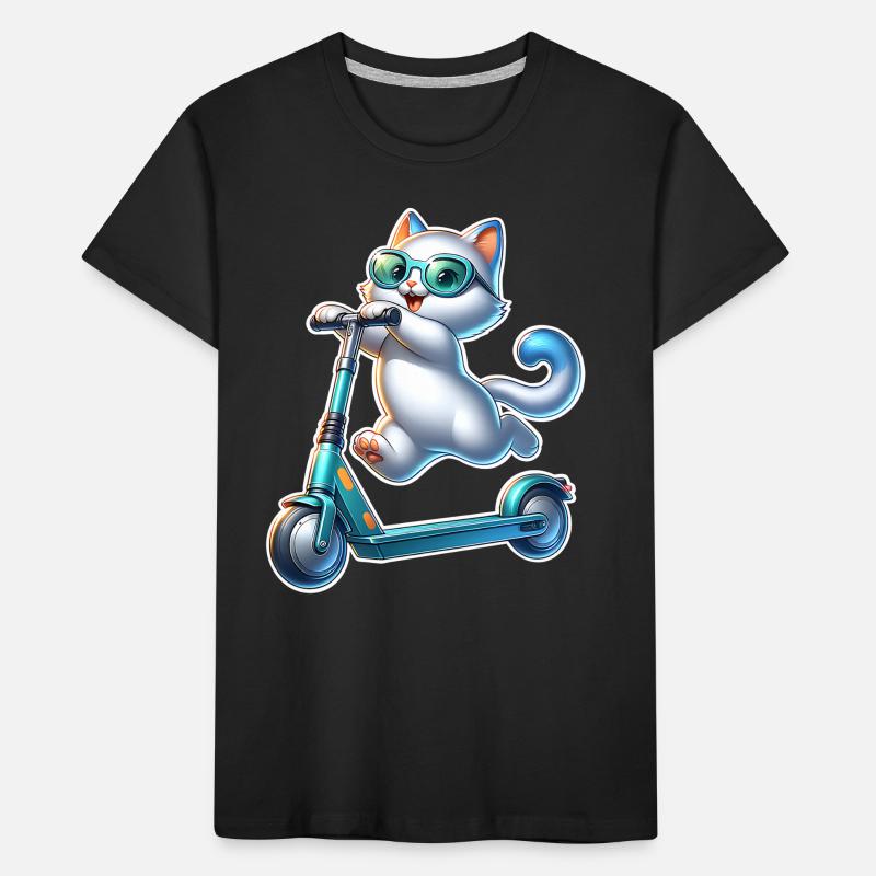 E-Scooter E-Scooter Cat Scooter Kids' Premium Organic T-Shirt