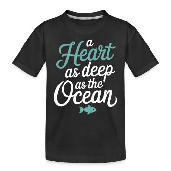 Fische Sternzeichen: Ein Herz So Tief Wie Der - Kinder Premium Bio T-Shirt - Schwarz - Vorne