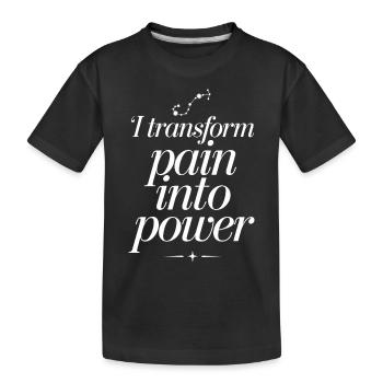 Skorpion Sternzeichen: Ich Verwandle Schmerz In - Kinder Premium Bio T-Shirt - Schwarz - Vorne