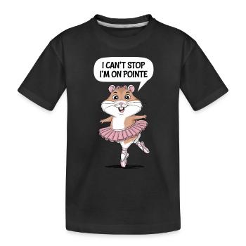 Niedliche Hamster Ballerina Im Ballettrausch - Kinder Premium Bio T-Shirt - Schwarz - Vorne
