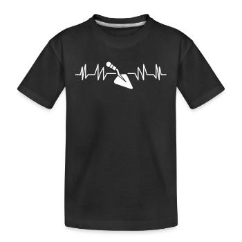 Maurer Heartbeat Passion Kelle Design - Kinder Premium Bio T-Shirt - Schwarz - Vorne