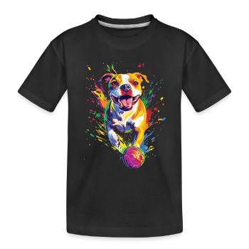 Staffordshire Bullterrier - Kinder Premium Bio T-Shirt - Schwarz - Vorne