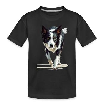 Border Collie - Kinder Premium Bio T-Shirt - Schwarz - Vorne