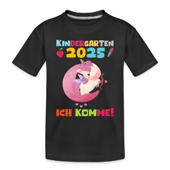 Kindergarten 2025 Girl Gift Kita 2025 Decoration - Kids' Premium Organic T-Shirt - black - Front