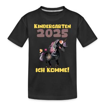 Kindergarten 2025 Girl Gift Kita 2025 Decoration - Kids' Premium Organic T-Shirt - black - Front