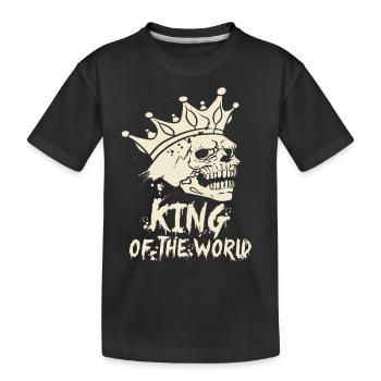 Skull and crossbones with crown King of the World - Kids' Premium Organic T-Shirt - black - Front