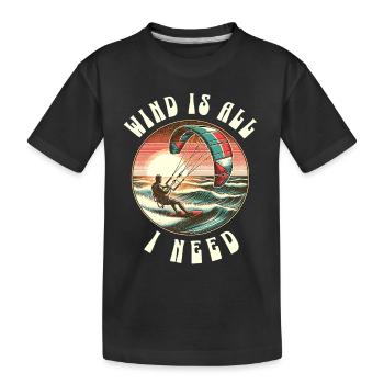 Kitesurf Kitesurfer Kiteboard - T-shirt bio Premium Enfant - noir - Devant