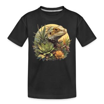Eidechsen Eidechse - Kinder Premium Bio T-Shirt - Schwarz - Vorne