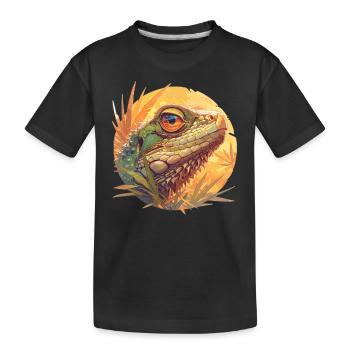 Eidechsen Eidechse - Kinder Premium Bio T-Shirt - Schwarz - Vorne