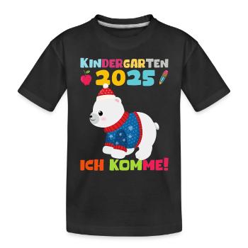 Kindergarten 2025 Kinder Geschenk Kita 2025 Deko - Kinder Premium Bio T-Shirt - Schwarz - Vorne